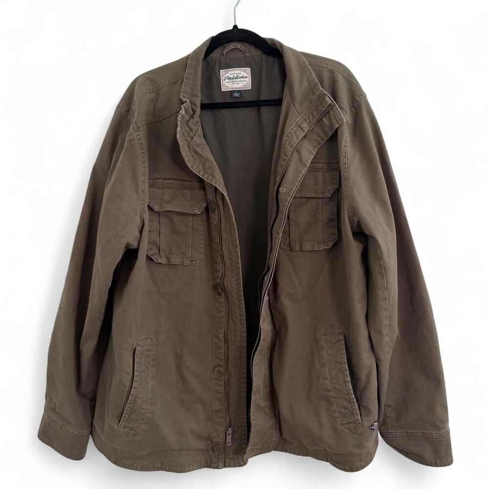 Flag-anthem Men's Brown and Khaki Jacket